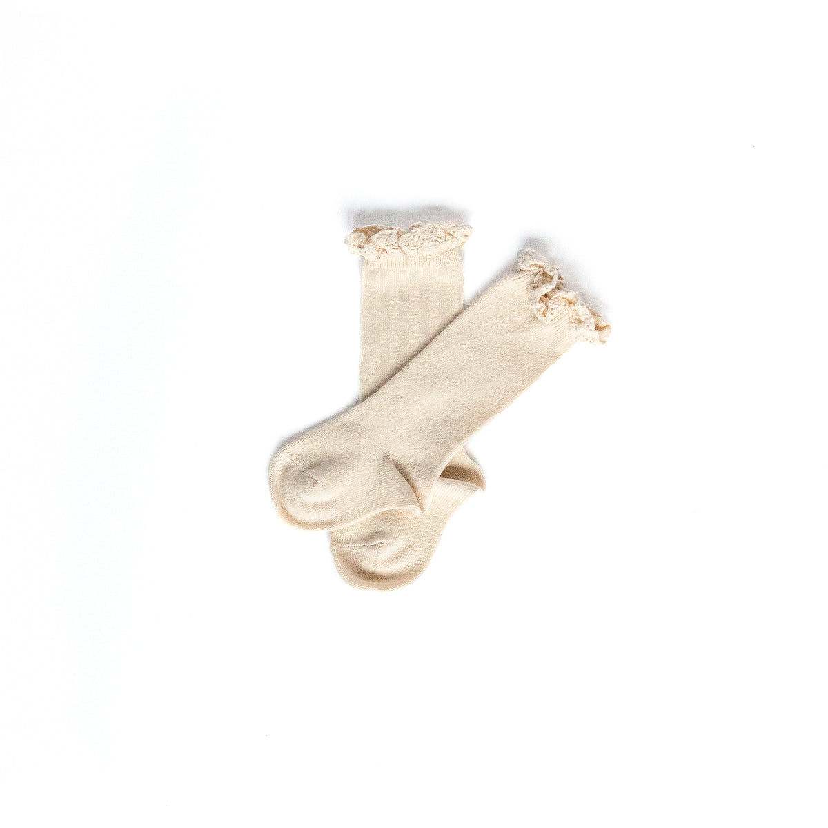 Lace Edging Knee-High Socks - Linen – Les Petites Natures